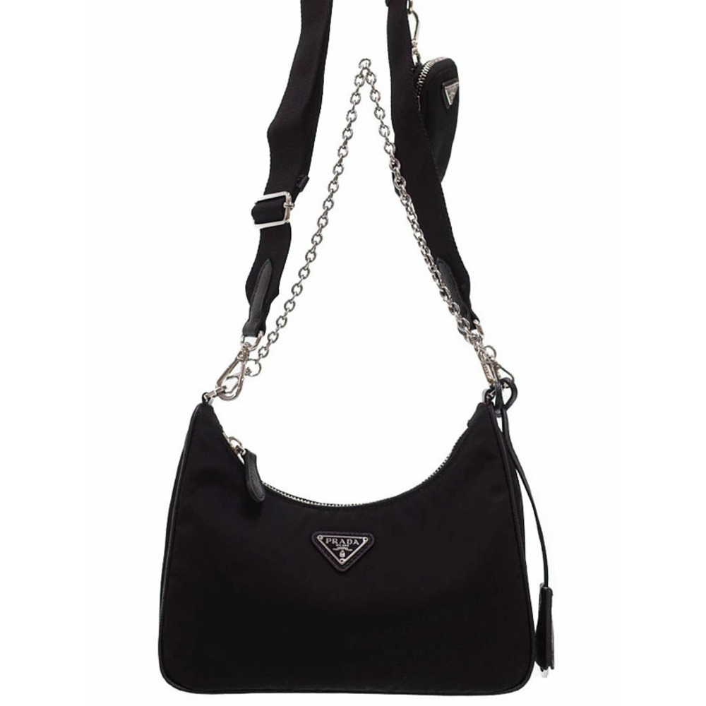 Prada ReEdition 2005 ReNylon Chain Bag Black